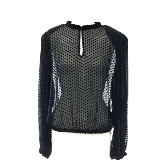 Emporio Armani Flocked Dot Sheer Blouse Skirt Suit Set