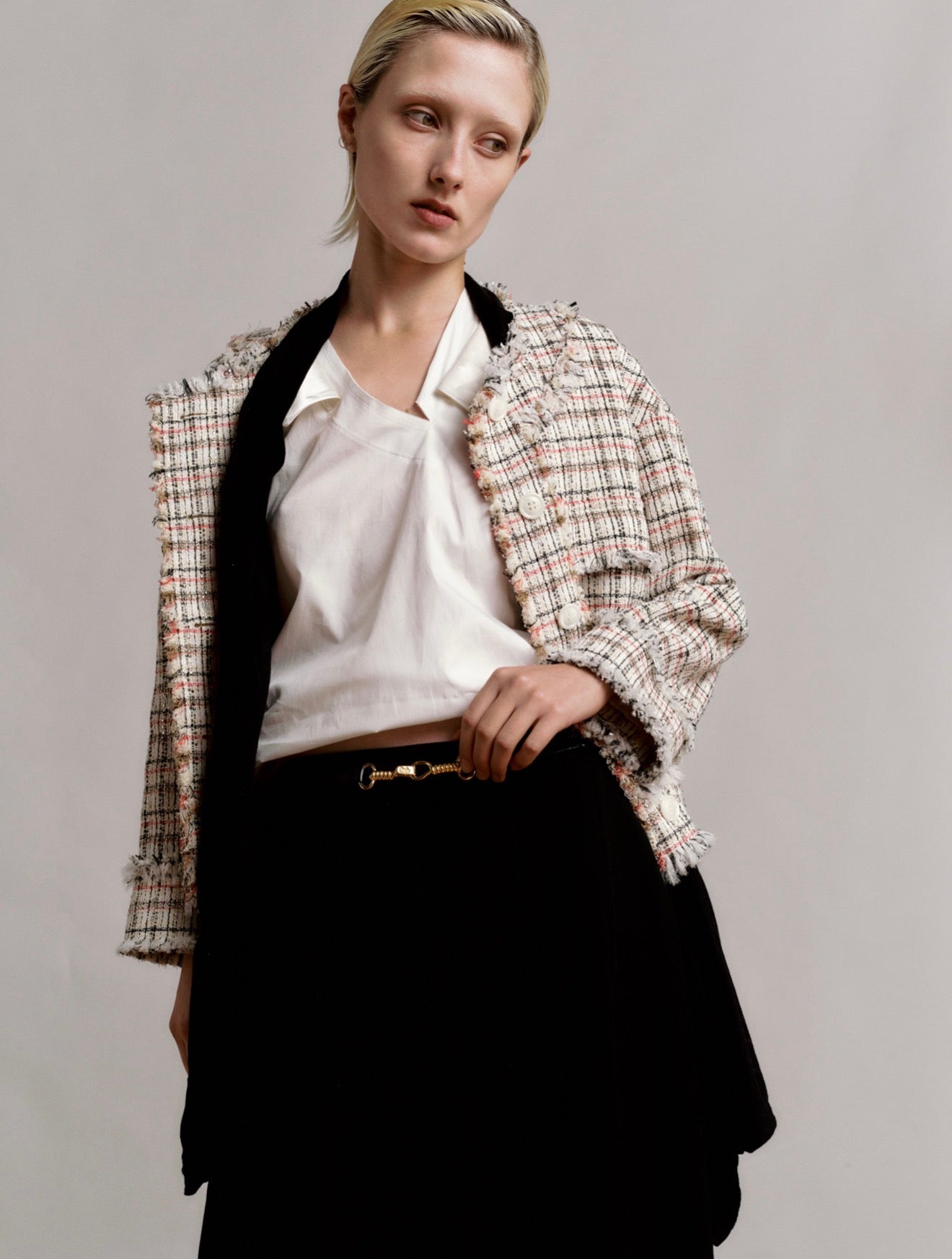 Lanvin Tweed White Jacket Blazer