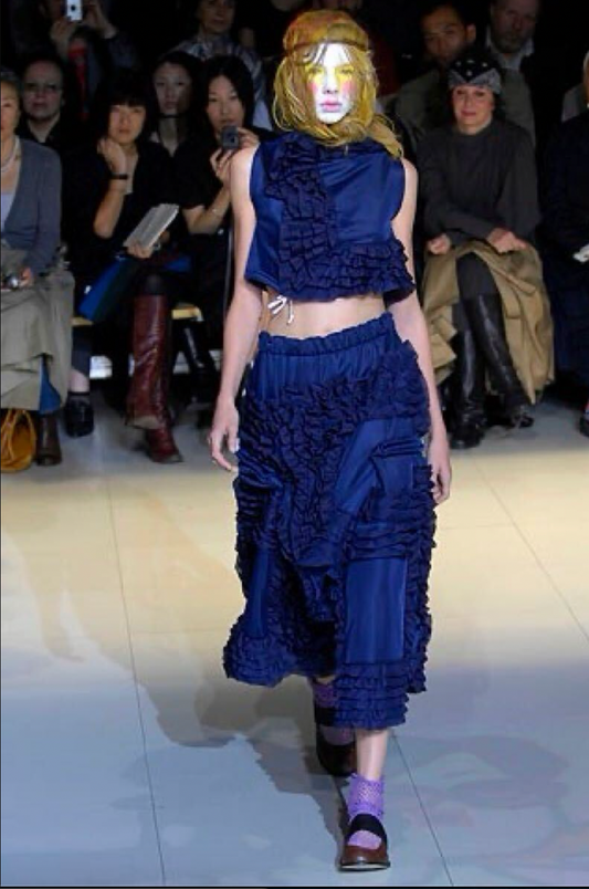 Comme Des Garcons frill napkin square top 2008 SS runway
