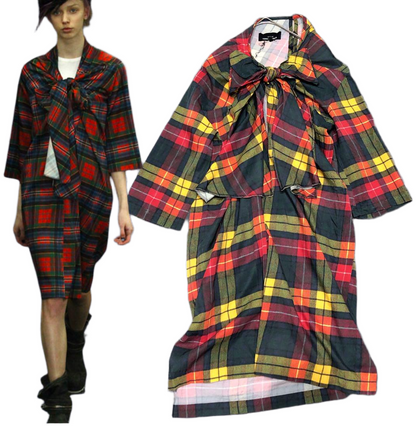 Tricot Comme des Garcons Check Ribbon Transformation Dress AD2013