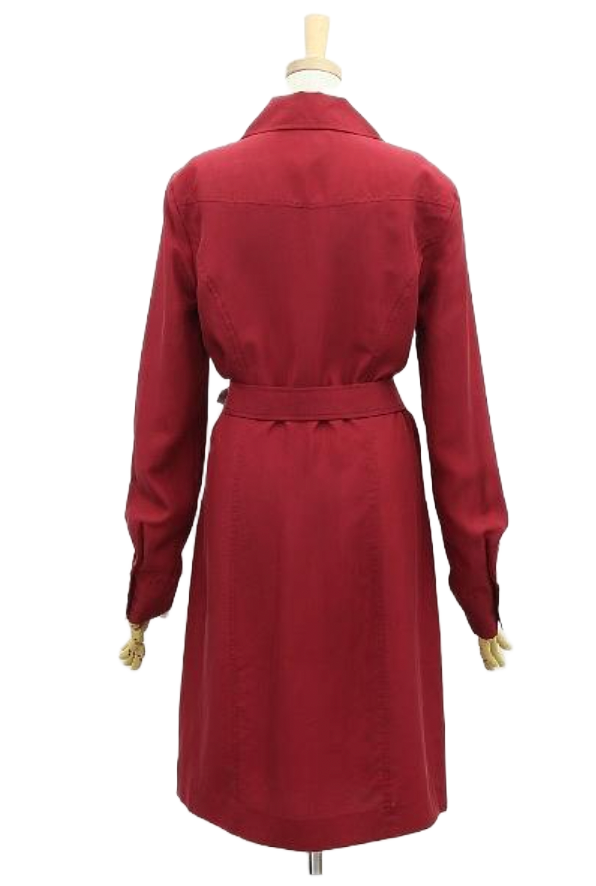 Philosophy Alberta Ferretti Belted Shirt Dress Silk Red