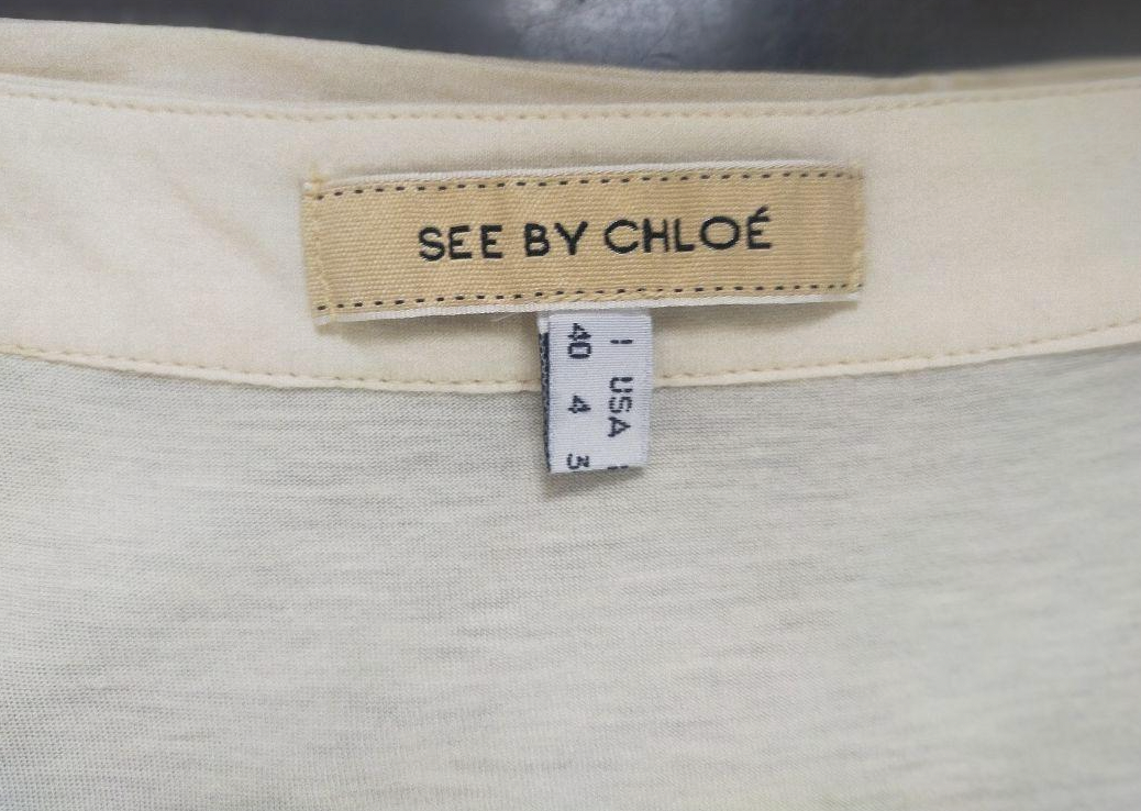 See by Chloe Cotton Scoop Neck Sless Ring Neck Dress