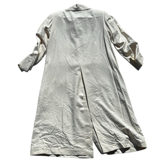 Louis Feraud Embroidered White Coat