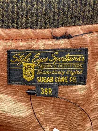 SUGAR CANE _ style Eyes Sleeve Leather Patch TALON Zip-up Stadium Jacket size 38
