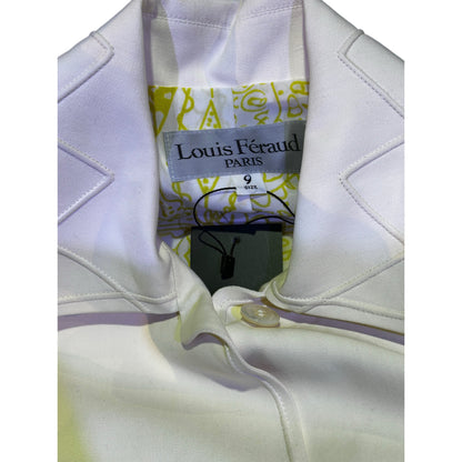 Louis Feraud Embroidered White Coat