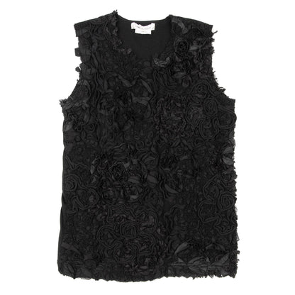 Tricot Comme Des Garcons Rose Floral 3D Cotton Tank Top