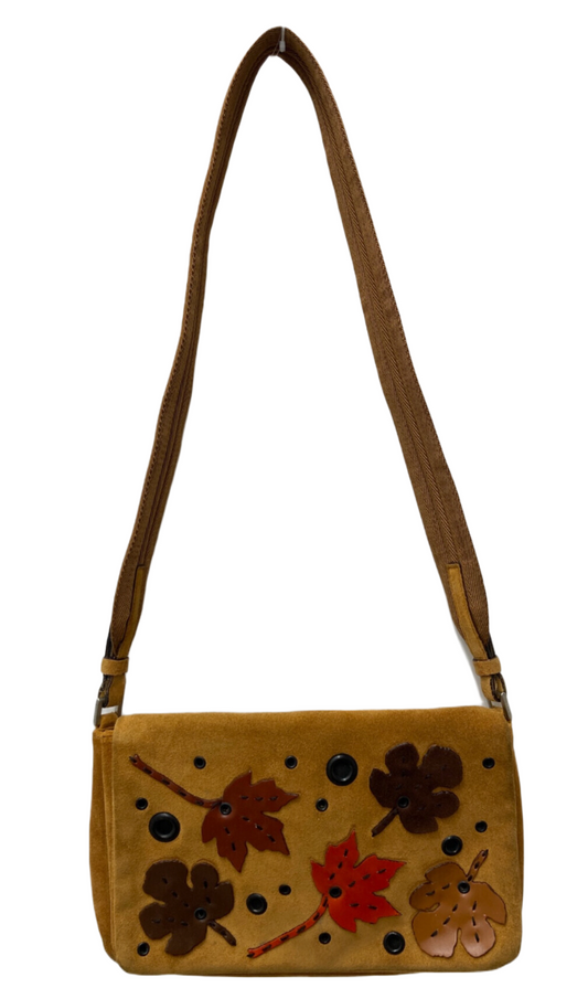 Prada FW 1999 Leaf Motif Suede Velcro Bag