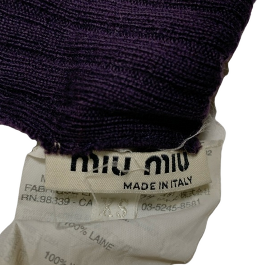 Miu Miu purple wool long gloves