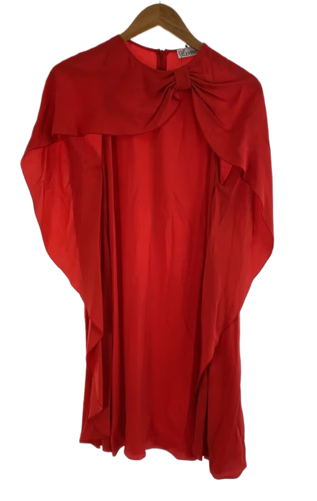 Red valentino Bow Sless Cape Dress