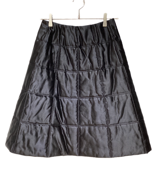 Chanel checkered quilted silk skirt