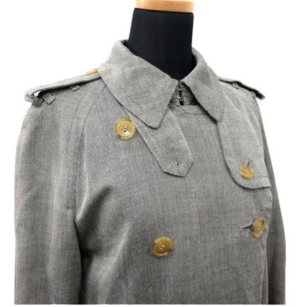 MARC by MARC JACOBS Silk Cotton Trench Coat Long Outerwear Size 4 Gray