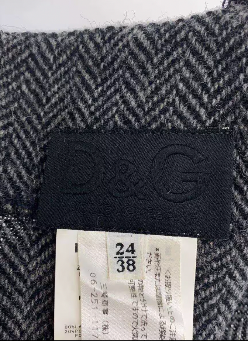 Dolce & Gabbana Camisole Tweed Wool dress w floral embroidery