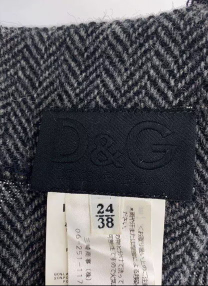 Dolce & Gabbana Camisole Tweed Wool dress w floral embroidery