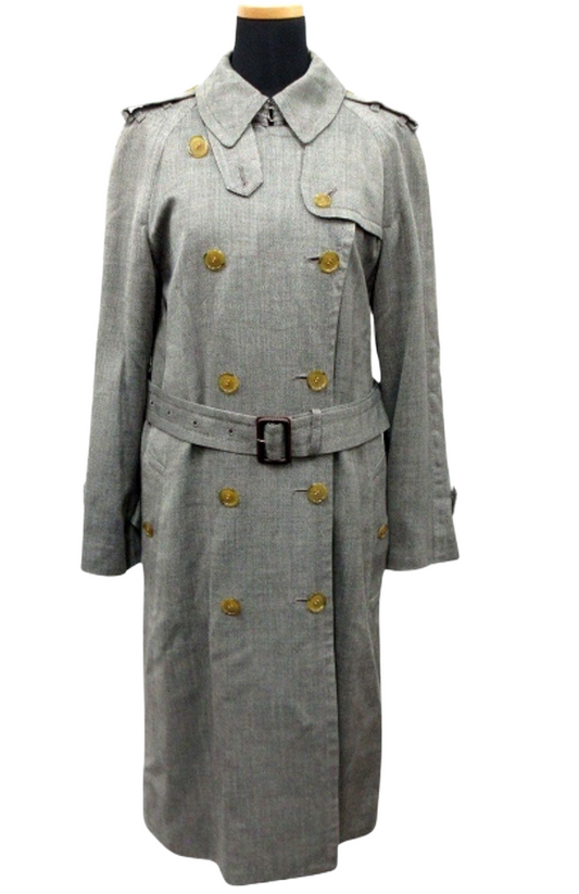 MARC by MARC JACOBS Silk Cotton Trench Coat Long Outerwear Size 4 Gray
