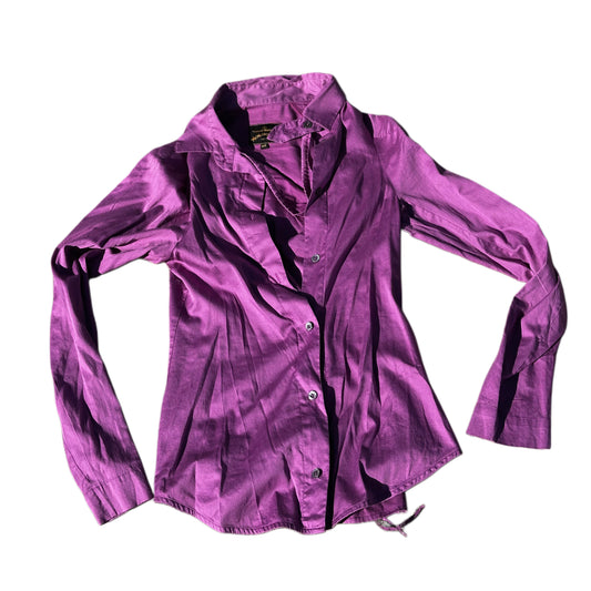 Vivienne Westwood Anglomania Cowl Neck Button Down LS Blouse