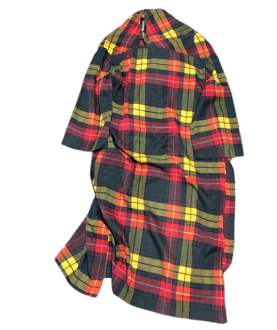 Tricot Comme des Garcons Check Ribbon Transformation Dress AD2013