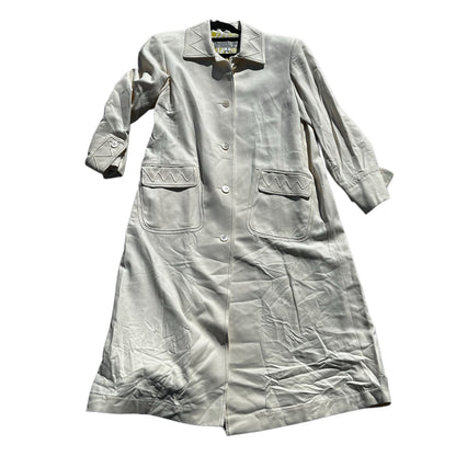 Louis Feraud Embroidered White Coat