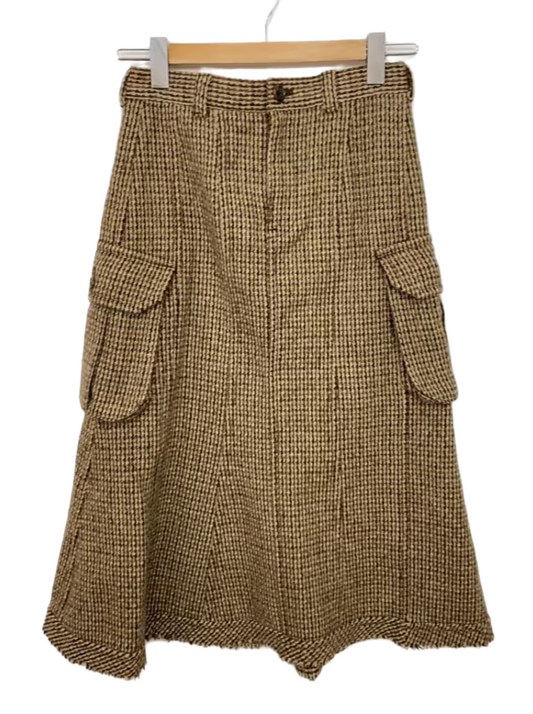 Tricot Comme Des Garcons Tweed Checkered Mermaid Skirt w Side Pockets AD 2005