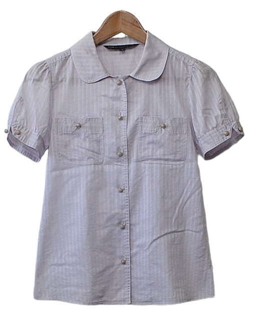 Marc by Marc Jacobs blouse SS Peter pan collar stripe shirt