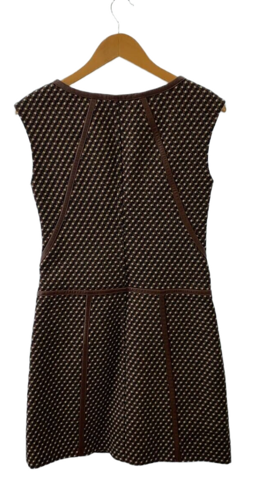 Prada Tweed Leather Trim Sless Dress