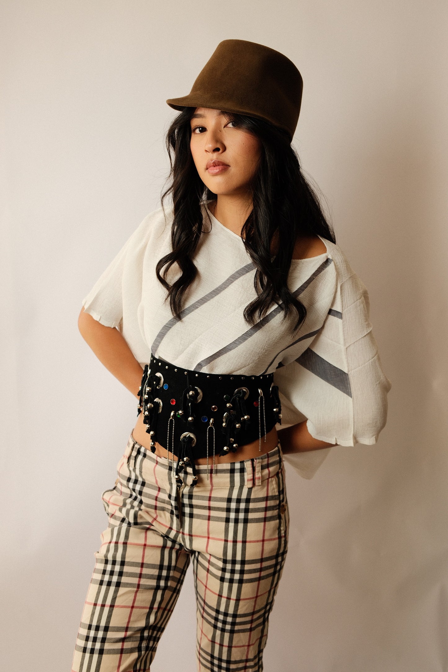 me Issey Miyake diagonal Stripe SS Boxy Top