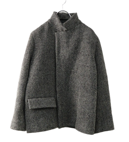 YOHJI YAMAMOTO+NOIR Wool Twill Stand Collar Jacket