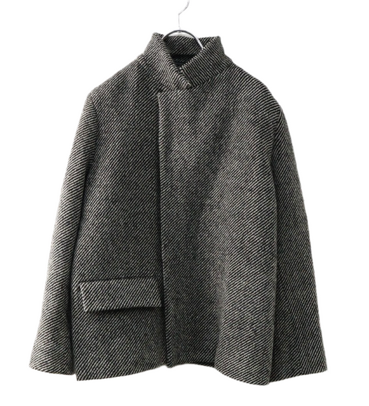 YOHJI YAMAMOTO+NOIR Wool Twill Stand Collar Jacket