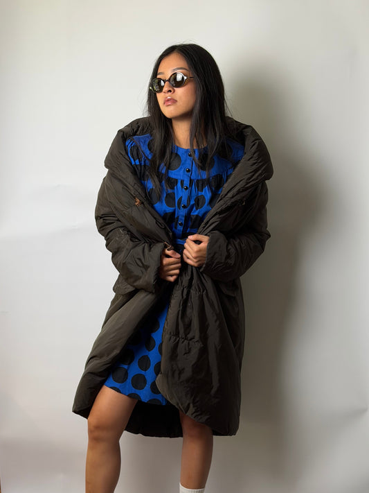 Ermanno Scervino Down Coat w Frog Closure & Hood, Skirt Skirting