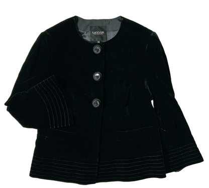 Lanvin Collection velvet bell sleeve button down blazer jacket
