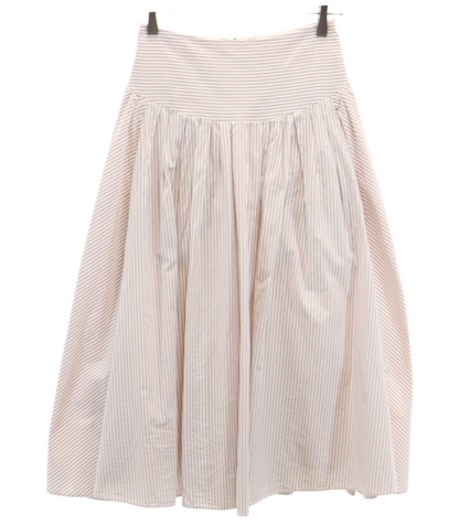Lanvin Collection Pink White Stripe drop waist gathered skirt