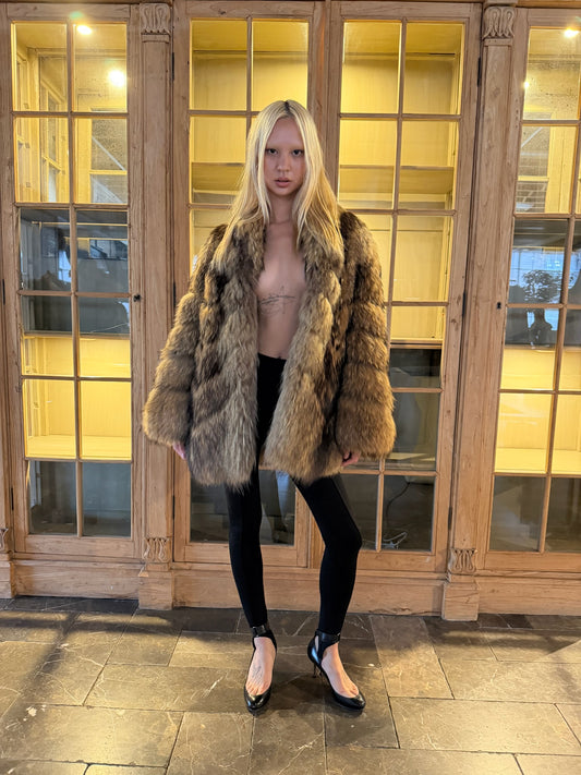 Vintage Fox Fur Coat Circa 80s