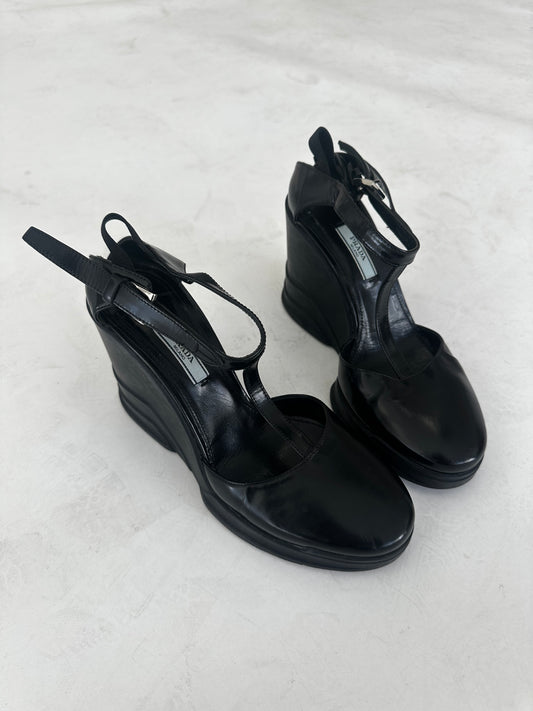 Prada Wedge Rubber Sz 38.5