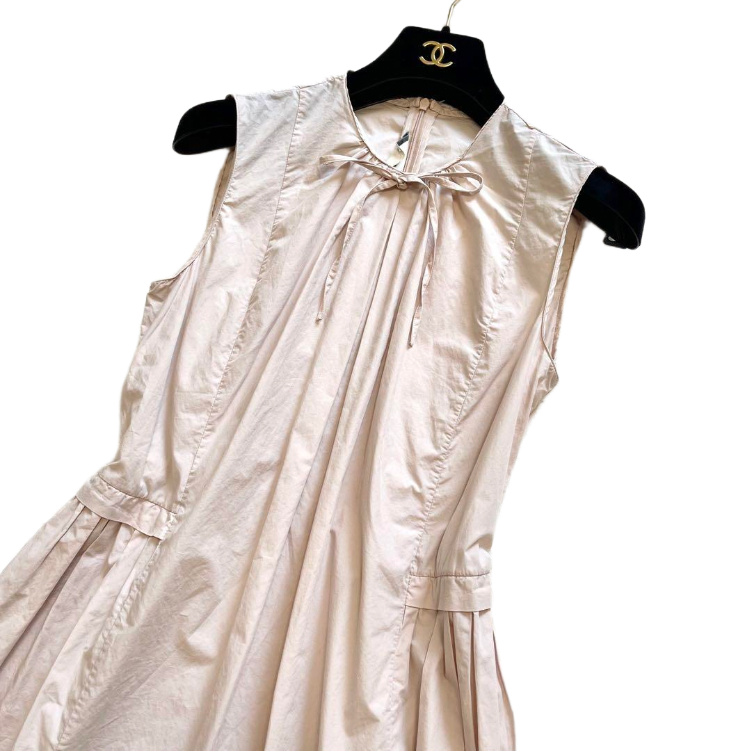 Marni Cotton Poplin Sless Babydoll Pink Dress