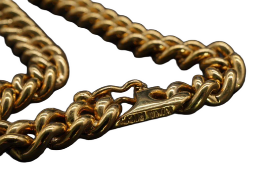 Nina Ricci Gold Chain Rhinestone Heart Necklace 38cm