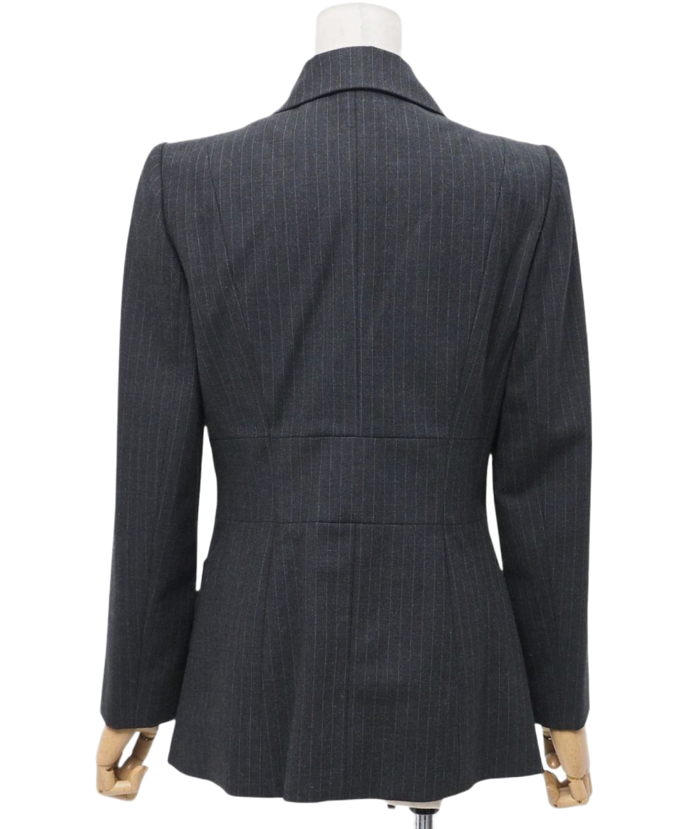 GIVENCHY pinstripe double-breasted  grey blazer jacket