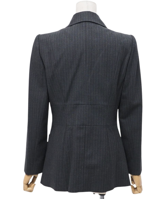 GIVENCHY pinstripe double-breasted  grey blazer jacket