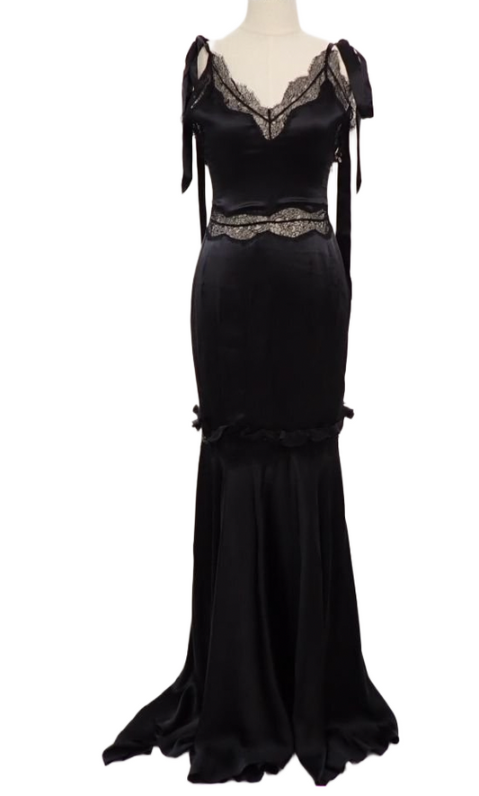 Valentino lace insert backless dress