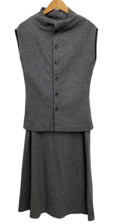 Tricot Comme des Garcons Button down cowl Neck Sless Layered Dress AD1997