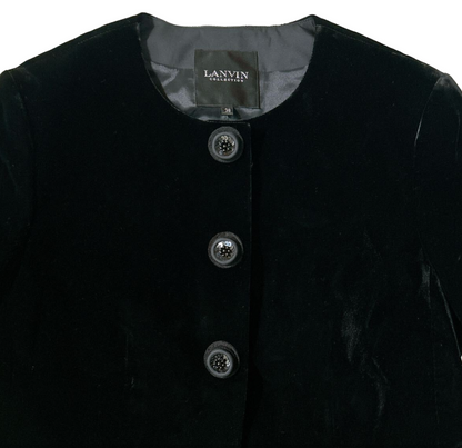 Lanvin Collection velvet bell sleeve button down blazer jacket