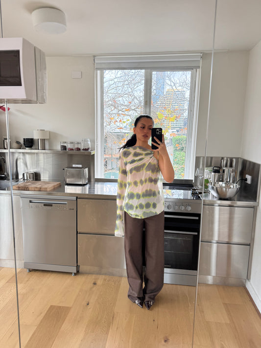 Sportmax One Shoulder Sheer Tie Dye Top