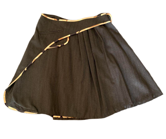 Marni Pleated Grey Skirt w Overlay