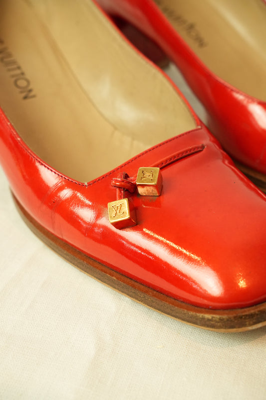 Louis Vuitton Vernis Red Ballet Pump sz 39