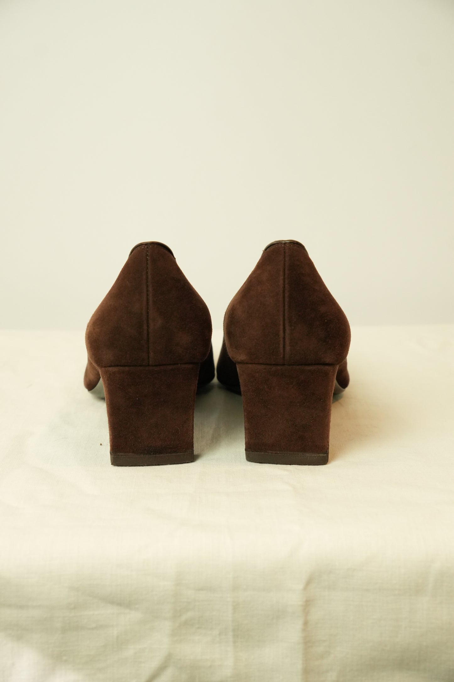 Salvatore Ferragamo Suede Tassel Heel Loafers