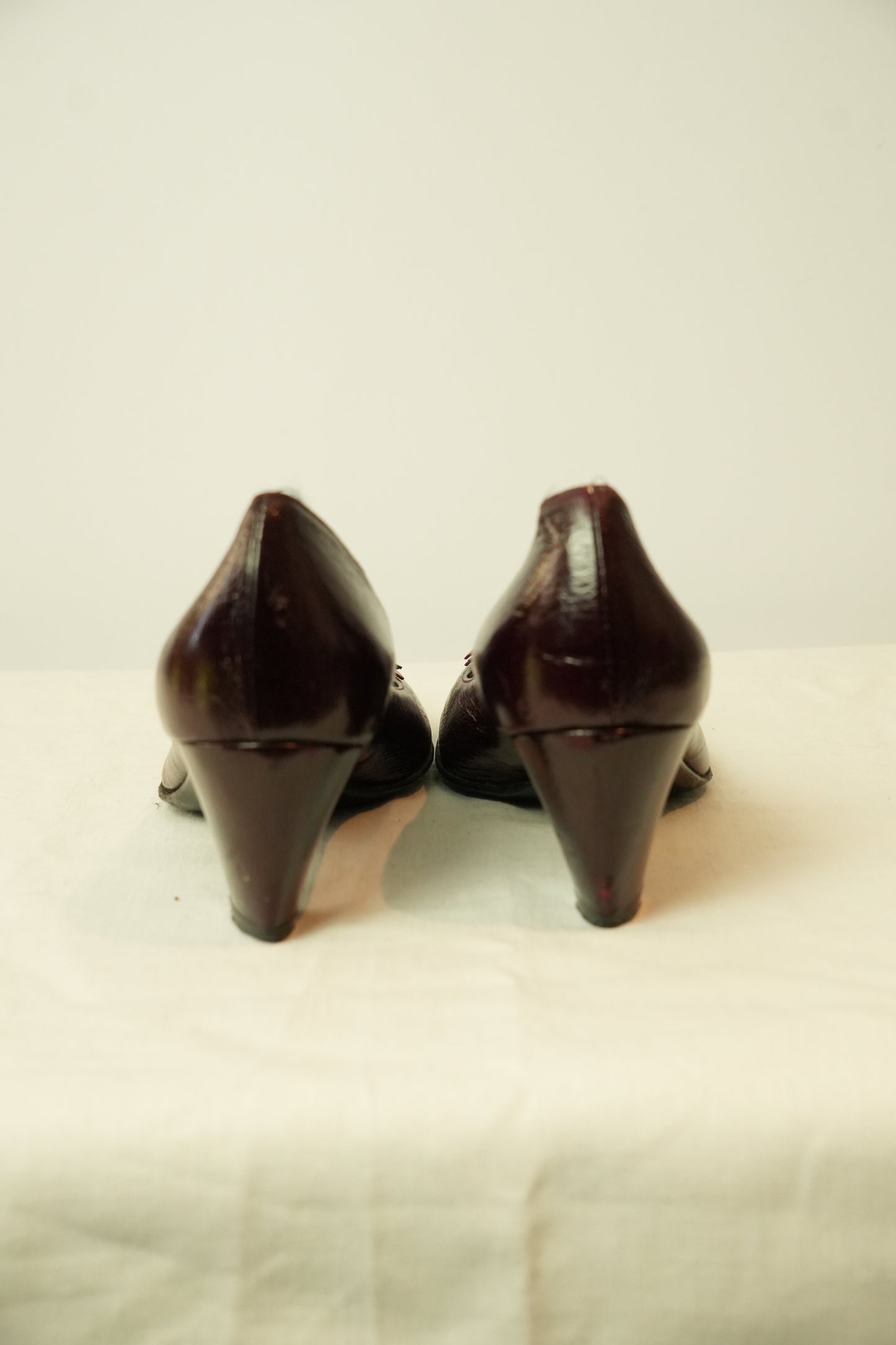 Nebuloni Burgundy Floral Ballet Heels Sz 36