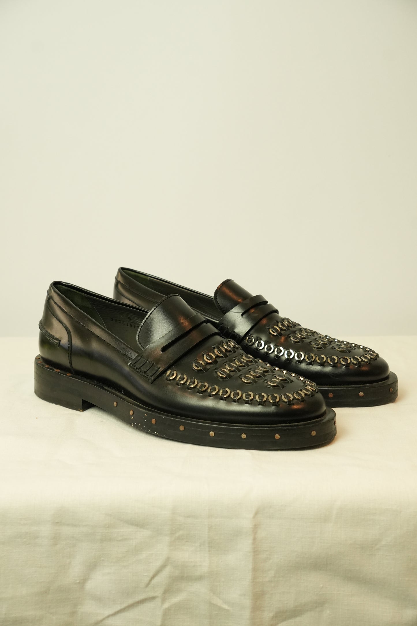 Lanvin Piercing Black Loafers Mens Sz 8