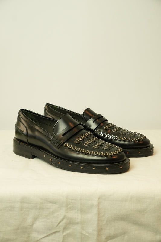 Lanvin Piercing Black Loafers Mens Sz 8