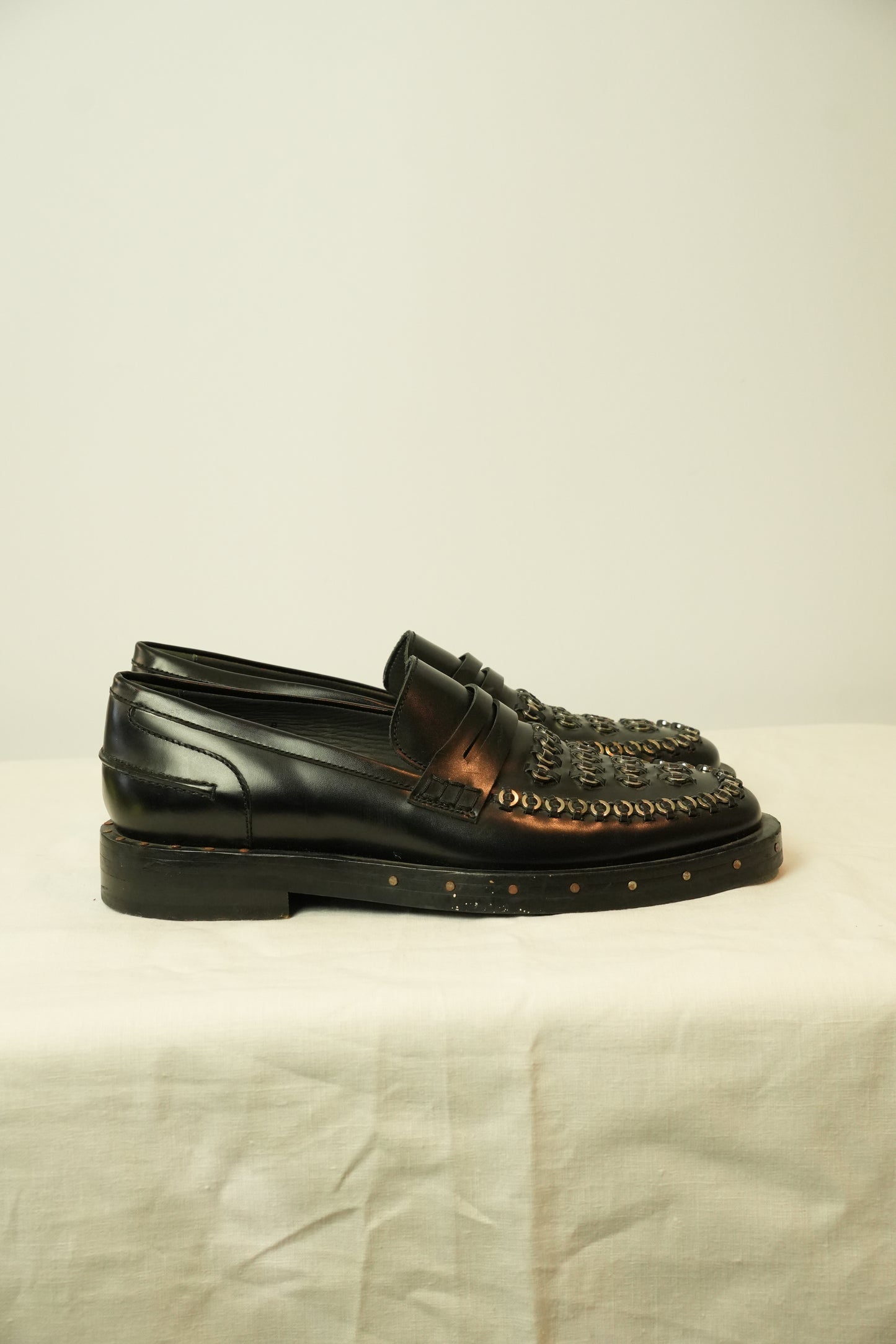 Lanvin Piercing Black Loafers Mens Sz 8