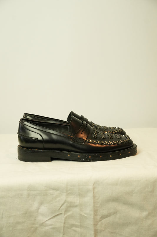 Lanvin Piercing Black Loafers Mens Sz 8