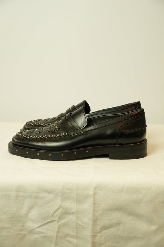 Lanvin Piercing Black Loafers Mens Sz 8
