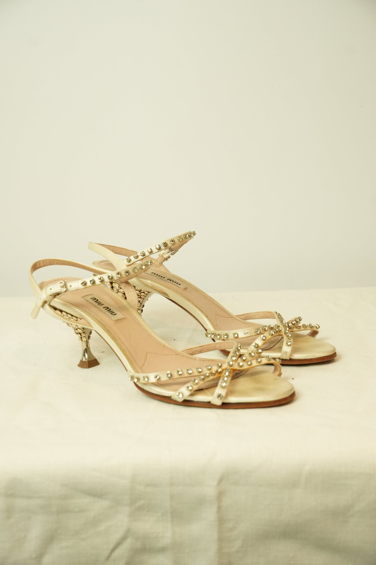 Miu Miu Rhinestone Sandals 37.5